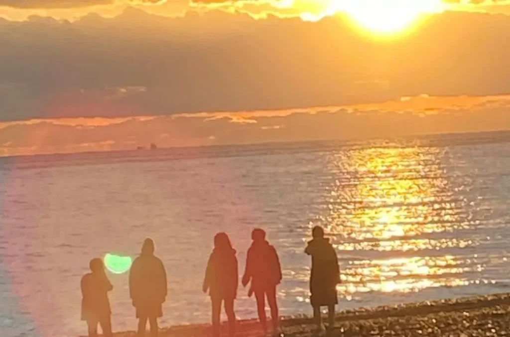 煙樹ヶ浜からの夕陽